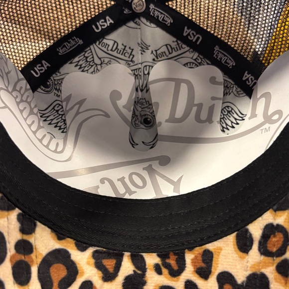Von Dutch Animal Print Velour Trucker Cap with Black Logo main image 2